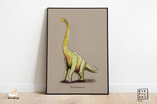 narysowany branchiozaur – artystyczny plakat