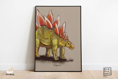 narysowany stegozaur – artystyczny plakat